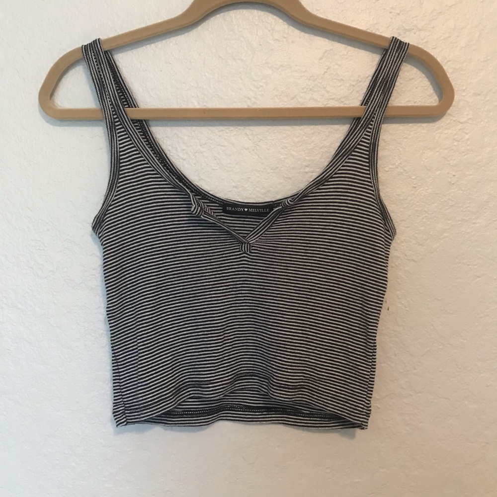 Brandy Melville Cropped Striped Tank Top